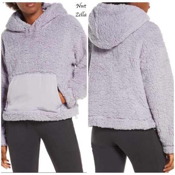 New Nordstrom Zella Cassie gray dapple sherpa Jacket M - Picture 3 of 7